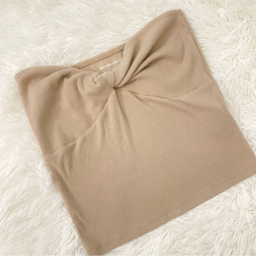 Abercrombie & Fitch Tan Knotted Tube Top